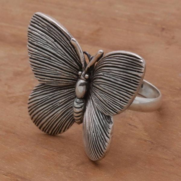 Alternate image for 925 Sterling Silver Butterfly Cocktail Ring from Bali Blessed Butterfly