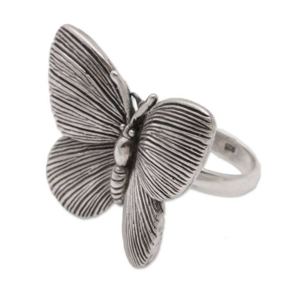 Alternate image for 925 Sterling Silver Butterfly Cocktail Ring from Bali Blessed Butterfly