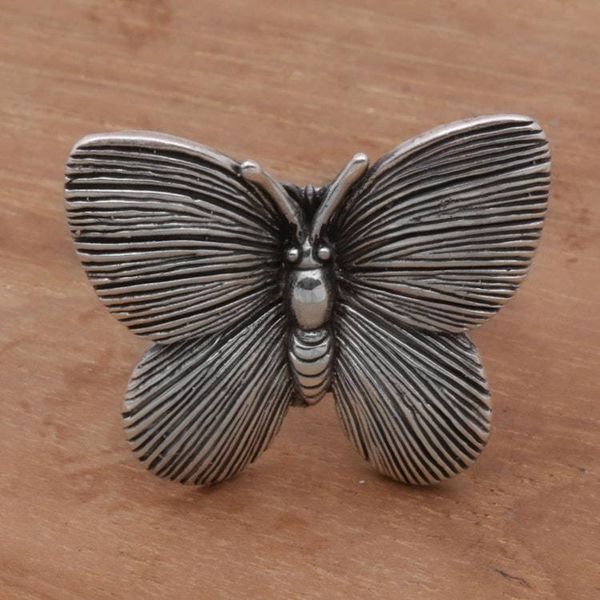 Alternate image for 925 Sterling Silver Butterfly Cocktail Ring from Bali Blessed Butterfly