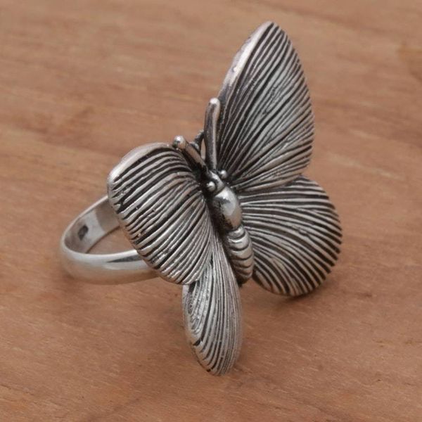 Alternate image for 925 Sterling Silver Butterfly Cocktail Ring from Bali Blessed Butterfly