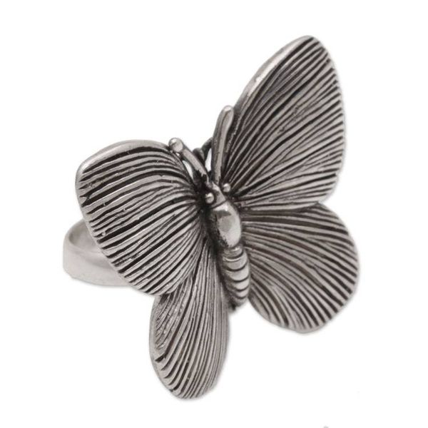 Alternate image for 925 Sterling Silver Butterfly Cocktail Ring from Bali Blessed Butterfly
