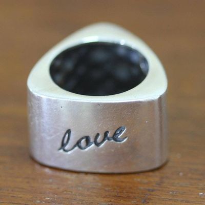 Primary image for Inspirational Sterling Silver Band Ring Love Faith Hope