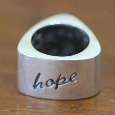 Alternate image for Inspirational Sterling Silver Band Ring Love Faith Hope
