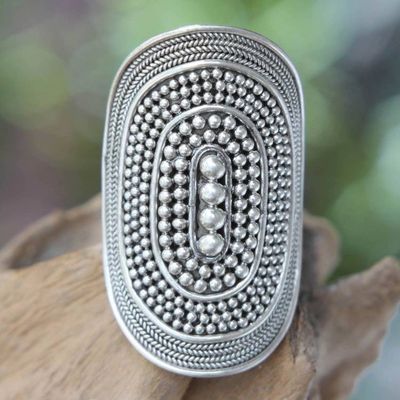 Primary image for Womens Sterling Silver Cocktail Ring from Bali Galaxy Queen