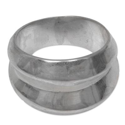 Alternate image for Wide Sterling Silver Contemporary Band Ring Modern Moonbeams