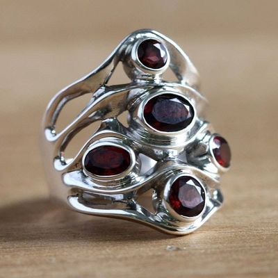 Primary image for Sterling Silver and Garnet Ring Scarlet Gaze