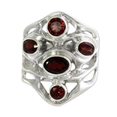 Alternate image for Sterling Silver and Garnet Ring Scarlet Gaze
