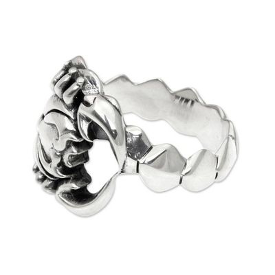 Alternate image for Handcrafted Mens Silver Scorpion Ring from Bali Artisan Scorpion King