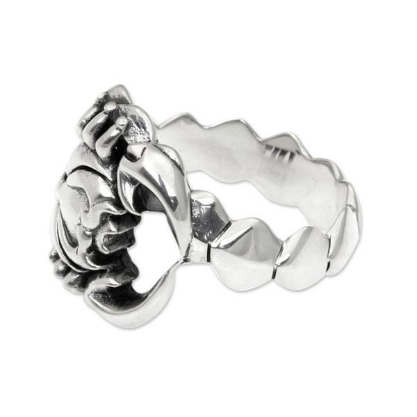 Alternate image for Handcrafted Mens Silver Scorpion Ring from Bali Artisan Scorpion King