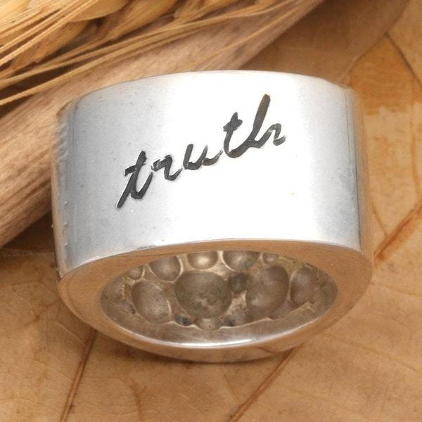 Alternate image for Sterling silver band ring Truth Grace Pride