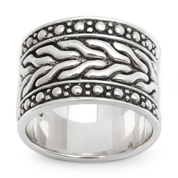 Alternate image for Mens Handcrafted Sterling Silver Band Ring Water