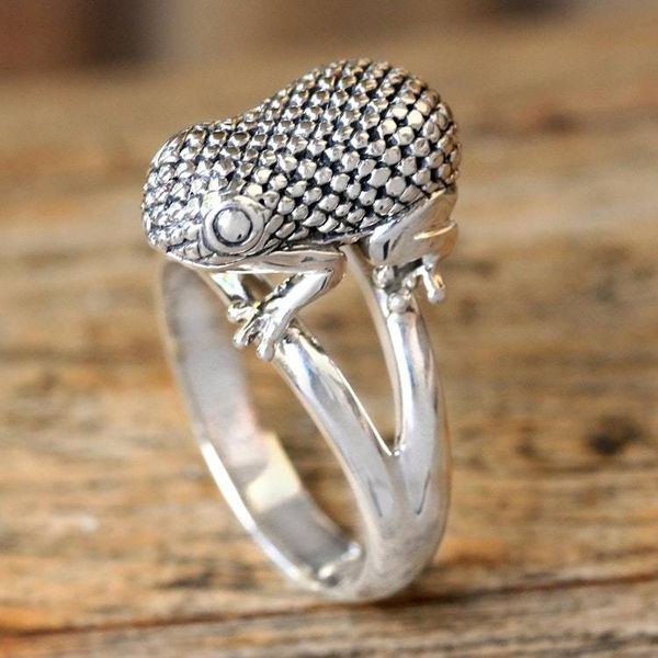 Alternate image for Sterling Silver Frog Cocktail Ring from Bali Crouching Frog