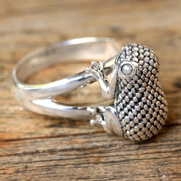 Alternate image for Sterling Silver Frog Cocktail Ring from Bali Crouching Frog