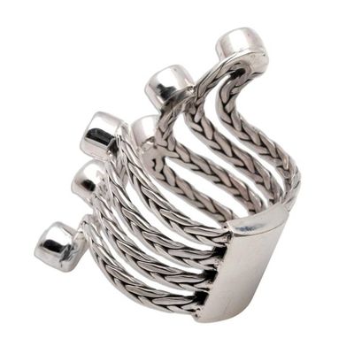 Alternate image for Blue Topaz and Sterling Silver Cocktail Ring Spreading Goodness