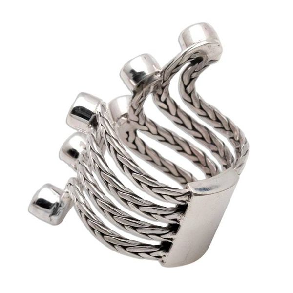 Alternate image for Blue Topaz and Sterling Silver Cocktail Ring Spreading Goodness