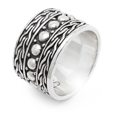 Alternate image for Mens Handcrafted Sterling Silver Band Ring Warrior