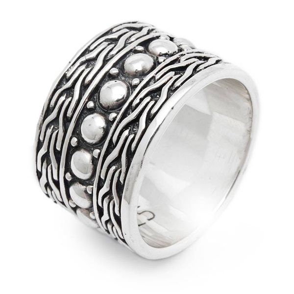 Alternate image for Mens Handcrafted Sterling Silver Band Ring Warrior