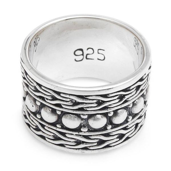 Alternate image for Mens Handcrafted Sterling Silver Band Ring Warrior
