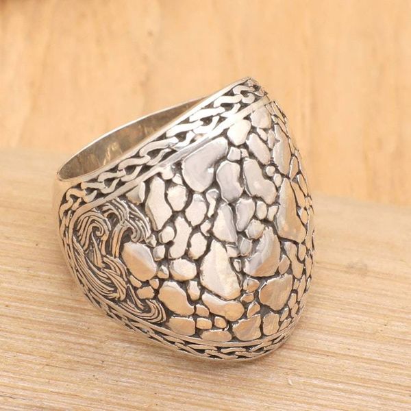 Alternate image for Mens Traditional Sterling Silver Cocktail Ring from Bali Denpasar Nobility