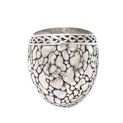 Alternate image for Mens Traditional Sterling Silver Cocktail Ring from Bali Denpasar Nobility