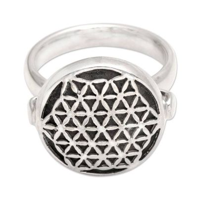 Alternate image for Sterling Silver Signet Ring from Indonesia Flower of Life