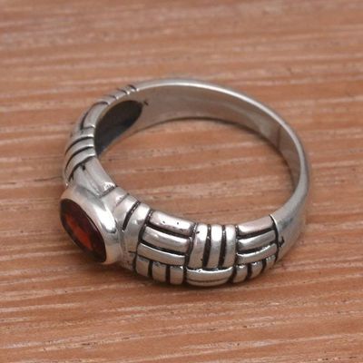 Alternate image for Sterling Silver Garnet Gemstone Bamboo Grove Balinese Ring Bamboo Grove