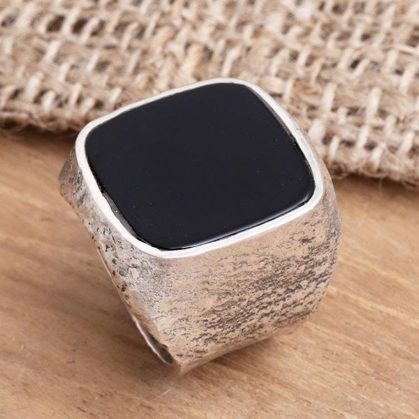 Alternate image for Mens Square Onyx Signet Ring from Bali Night Window