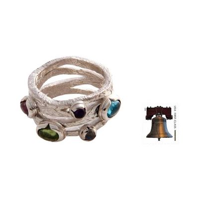 Alternate image for Modern Sterling Silver and Multigem Ring Free Spirit