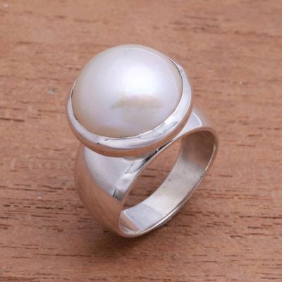 Alternate image for Gleaming Cultured Pearl Cocktail Ring from Bali Gleaming Dome