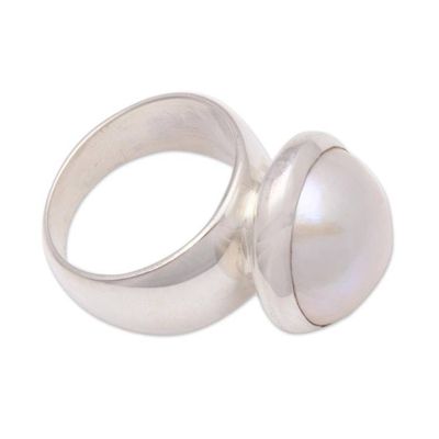 Alternate image for Gleaming Cultured Pearl Cocktail Ring from Bali Gleaming Dome