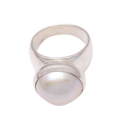 Alternate image for Gleaming Cultured Pearl Cocktail Ring from Bali Gleaming Dome