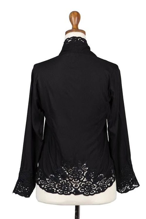 Alternate image for Embroidered Rayon Kebaya Blouse in Onyx from Bali Onyx Bidadari