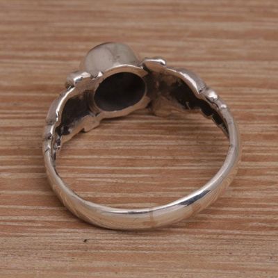 Alternate image for Handmade Onyx 925 Sterling Silver Cocktail Ring Indonesia Be Good