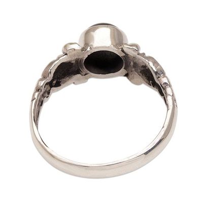 Alternate image for Handmade Onyx 925 Sterling Silver Cocktail Ring Indonesia Be Good