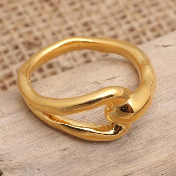 Alternate image for Hand Made Gold-Plated Cocktail Ring Locked Loop
