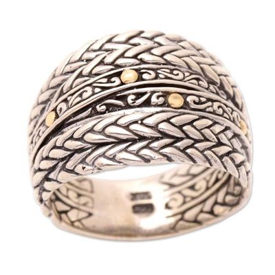 Alternate image for Bohemian Sterling Silver Band Ring with Gold-Plated Accents Bohemian Allure