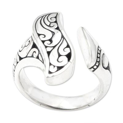 Alternate image for Handmade Sterling Silver Wrap Ring Winter Herbs