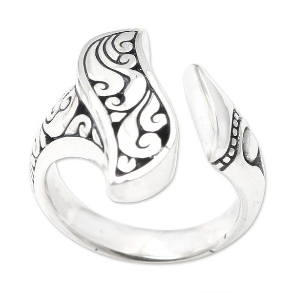 Alternate image for Handmade Sterling Silver Wrap Ring Winter Herbs