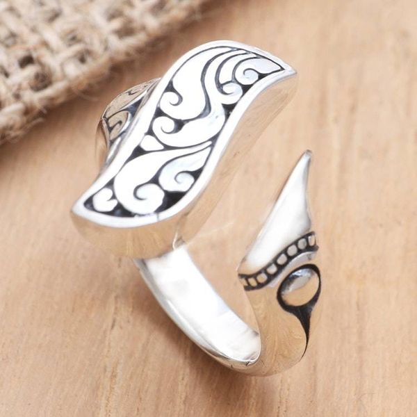 Alternate image for Handmade Sterling Silver Wrap Ring Winter Herbs