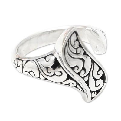 Alternate image for Handmade Sterling Silver Wrap Ring Winter Herbs