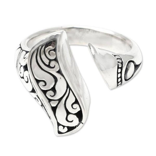 Alternate image for Handmade Sterling Silver Wrap Ring Winter Herbs