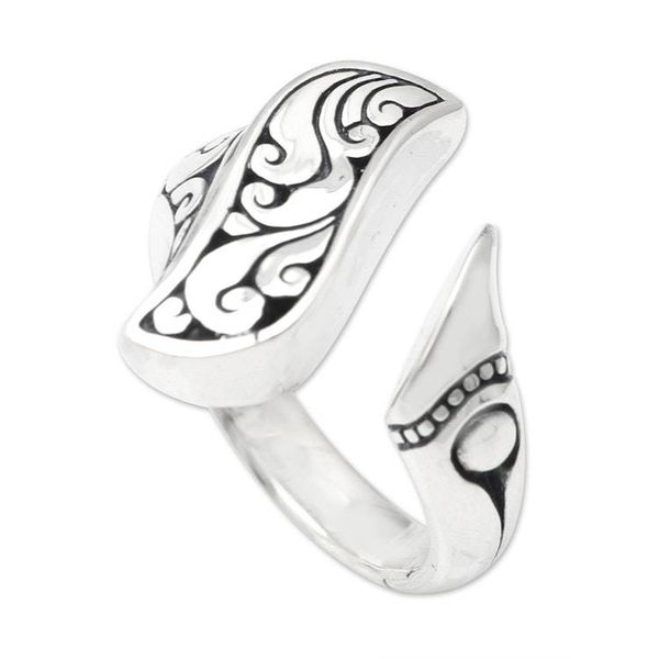 Alternate image for Handmade Sterling Silver Wrap Ring Winter Herbs