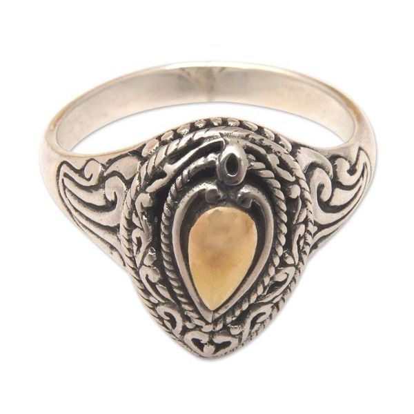 Alternate image for 18k Gold-Accented Classic Sterling Silver Cocktail Ring Golden Legend