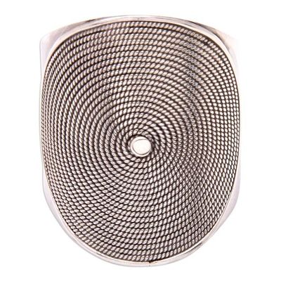 Alternate image for Modern Sterling Silver Cocktail Ring in a Combination Finish Perspectives
