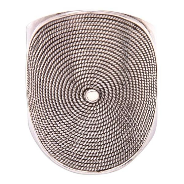 Alternate image for Modern Sterling Silver Cocktail Ring in a Combination Finish Perspectives