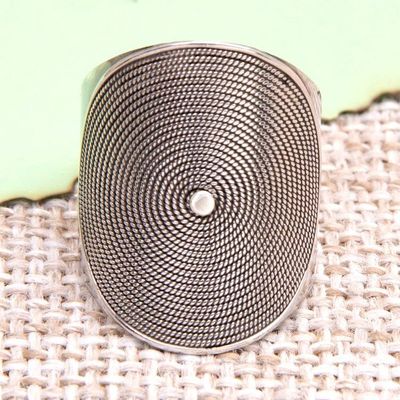 Alternate image for Modern Sterling Silver Cocktail Ring in a Combination Finish Perspectives