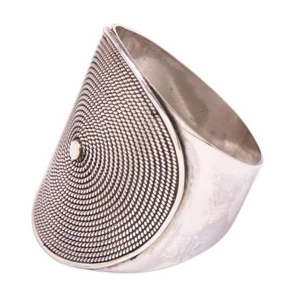 Alternate image for Modern Sterling Silver Cocktail Ring in a Combination Finish Perspectives
