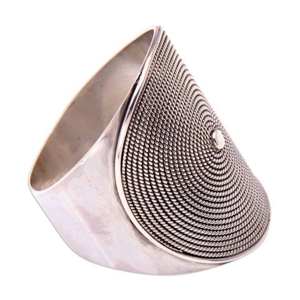 Alternate image for Modern Sterling Silver Cocktail Ring in a Combination Finish Perspectives