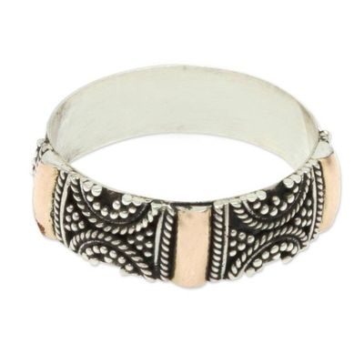 Alternate image for Gold Accent Silver Band Ring Sands of Time
