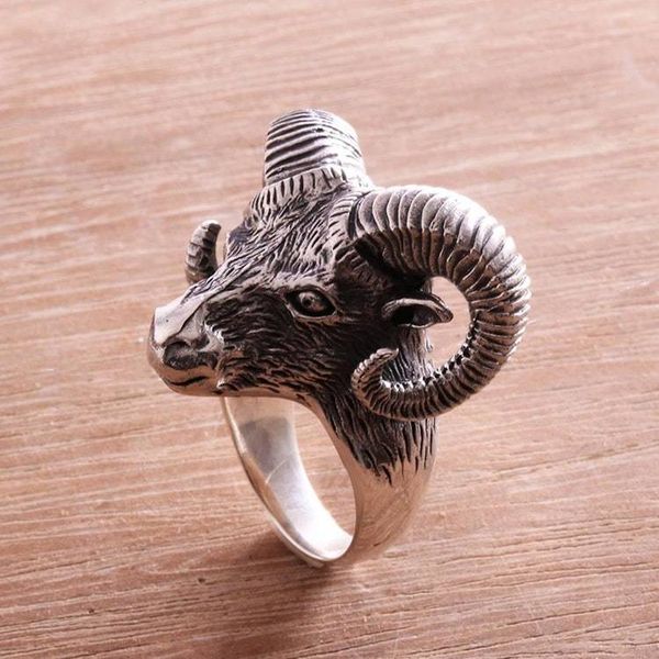 Alternate image for Sterling Silver Ram Head Cocktail Ring Crafted in Bali Ram Gaze
